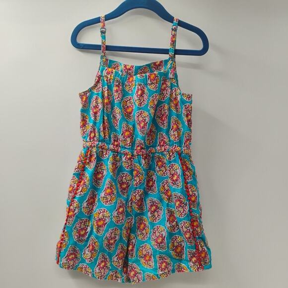 Mini Boden Floral Shortalls Romper EUC Size 5/6 - Picture 8 of 13